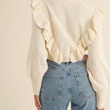 Sweet & Subtle,Ruffle Detailed Long Sleeve Sweater